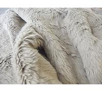 Super Luxury Faux Fur Fabric Material - Solid Stone Beige, 1Mtr 150cm x 100cm