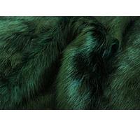 Super Luxury Faux Fur Fabric Material - Superior Long Pile Green Black, 1Mtr - 150cm x 100cm