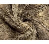 Super Luxury Plush Faux Fur Fabric Sand & Brown Chinchilla Sample