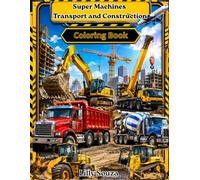 Super Machines - Transport and Construction - Coloring Book: Discover excavators, cranes, tractors, trucks, backhoes, bulldozers, and many other amazing machines in 45 detailed illustrations to color.