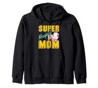 Super Magical Mom Rainbow Unicorn Hero Power Zip Hoodie