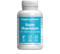 Super Magnesium with Vitamin B Complex | Supports Normal Muscle & Bone Function | 120 Tablets = 4 Months’ Supply | Manufactured in The UK in Accordance with GMP Standards.