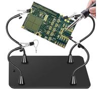 Super Magnetic Helping Hands Soldering Station, Third Hand Soldering Tool with Alligator Clips,PCB Circuit Board Holder,4 Flexible Gooseneck Arms & Non-slip base for Electronic Repair Soldering Hobby