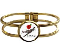 Super marine Spitfire Lest We Forget Gold Colour Copper Bracelet And Velvet Gift Bag