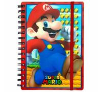 Super Mario 3D A5 Wirebound Notebook Red/blue/yellow (One Size)