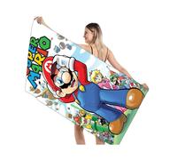 (Super Mario) 3d Mario Super Bros Bath Towel Large Size Quick Dry Absorbent Bathrobe Travel