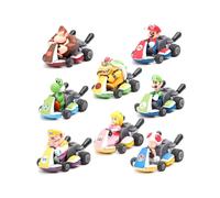 Super Mario 8pcs Kart Pull Back Car Princess Luigi Bowser Figure Kids Toys