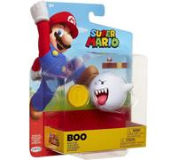 Super Mario Action Figure 4 Inch Boo Collectible Toy With Coin Accessory