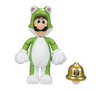 Super Mario Action Figure 4 Inch Cat Luigi Collectible Toy with Super Ball Accessory