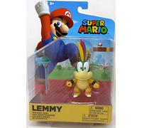 SUPER MARIO Action Figure 4 Inch Lemmy Koopa Collectible Toy with Ball Accessory