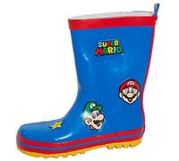 Super Mario Boys Brothers Rubber Wellington Boots Kids Nintendo Wellies Rain Shoes Wellys Blue 2 / EU 34