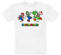 Super Mario Boy's Camiseta para niño Short Sleeve T-Shirt, Blanco,