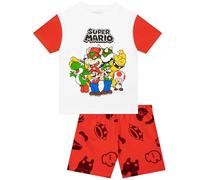 Super Mario Boys Pyjamas, Short Sleeve Boys Pjs, Kids Short Pyjamas Set, White 11-12 Years