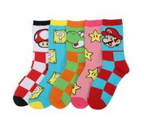 Super Mario Bros. Adult Crew Socks 5-Pack, Multicolored, One Size