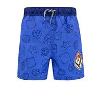 SUPER MARIO BROS Boys Swim Shorts Gaming Swimwear for Kids Blue 8-9 Years