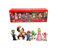 (Super Mario Bros Figures A) 6PCS Super Mario Bros Action Figure Toys Dolls Luigi Yoshi Mushroom Kid Toys Gift