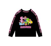 SUPER MARIO BROS Girls Gaming Sweatshirt Cropped Long Sleeve Jumper for Kids Black 11-12 Years