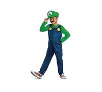 Super Mario Bros. Luigi Costume for Kids, by Disguise, Includes Detailed Dungaree Style Jumpsuit with Character Hat and Mustache, Perfect for Halloween or Carnival, Ages 7-8