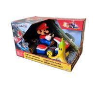 Nintendo Mario Spin Out Kart, 2.5" / 6cm Racer Vehicle Wind Up and Go with Banana Accessory, Spin Out Feature Activates 360° Spins!