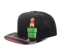 Super Mario Bros Super Mario 8-Bit Bill Snapback Hat Black