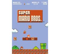 Super Mario Bros World 1-1 Poster in Duck Egg Blue Super Mario Bros Duck Egg Blue