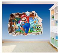 Super Mario Brothers Hole in Wall 3-3D Printed Vinyl Sticker Decal Children's Bedroom (Supersize 1200 x 855mm)