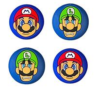 Super Mario Brothers Mario Luigi Face Thumb Grips - Pack of 4 - For Nintendo Switch Joy-Con Switch Lite - Rubber Silicone Protective Covers