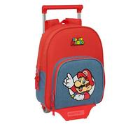 Safta Super Mario 10l Wheeled Backpack Red Kids