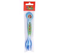 Super Mario Children's Reusable Plastic Fork and Spoon Set of 2