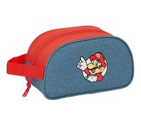 Super Mario Children's Toiletry Bag, Medium with Handle, Children's Toiletry Bag, Adaptable to Cart, Easy Cleaning, Convenient and Versatile, Quality and Resilience, 26 x 12 x 15 cm