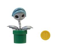 Super Mario Collectible Bone Piranha 4" Poseable Articulated Action Figure with Coin Accessory, Perfect for Kids & Collectors Alike! For Ages 3+
