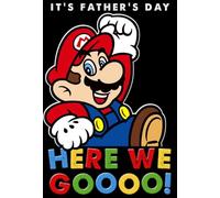 Super Mario Father's Day Greeting Card, Nintendo Gaming Design, Colourful Text