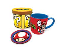 Super Mario Gift Set with Mug and Coaster in Reusable Gift Tin - Official Mercha