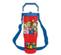 Super Mario Group Shot Pitcher 30oz, Official Licensed Nintendo Drinks Jug with Shoulder Strap