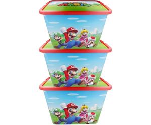Super Mario Kids Large Storage Box with Lid, 23L - BPA-Free Plastic