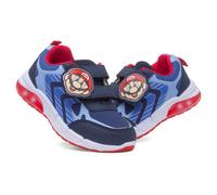 Super Mario Kids Navy Trainers Light Up Easy Fasten Straps Blue Red Shoes SIZE