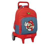 Super Mario - Large Backpack with Wheels, Compact Evolution, Removable, Ideal for Children of Different Ages, Comfortable and Versatile, Quality and Resistance, 33 x 22 x 45 cm