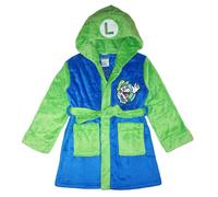 Super Mario Little/Big Boys' Soft Hooded Fleece Sleepwear Bathrobe - Plush Robe for Kids Luigi 10/12