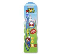 Super Mario Little Teeth Whitening Toothbrush for Kids with Protection Cap, Soft Bristles, Non-Slip Handle for Children Aged 3-12 Years Old | BPA-Free & Non-Toxic Manual Toothbrush