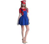 Super Mario Luigi Cosplay Costume High Quality Adult Children S Mario Red Women