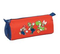 Super Mario Mama Mia - Pencil Case with Zip and Compartment, Children's Pencil Case, Ideal for School Children, Comfortable and Versatile, 21 x 7 x 8 cm