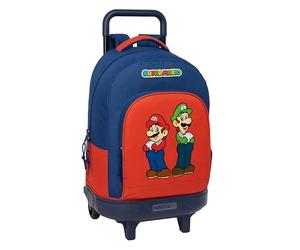 Super Mario Mamma MIA - Large Backpack with Wheels, Compact, Removable, Ideal for Children of Different Ages, Comfortable and Versatile, Quality and Resistance, 33 x 22 x 45 cm