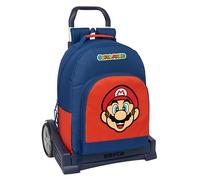 SUPER MARIO MAMMA MIA - School Backpack, Ergonomic Back, with Safta Evolution Trolley, Ideal for Children of Different Ages, Comfortable and Versatile, Quality and Resistance, 32 x 15 x 42 cm