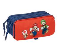 SUPER MARIO MAMMA MIA - Triple Big Pencil Case, Children's Pencil Case, Ideal for School Age Children, Comfortable and Versatile, Quality and Resistance, 21.5 x 8 x 10 cm