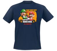 Super Mario - Plumbing Navy - T-Shirt - blue - XXL - 100% Cotton,Jersey XXL
