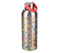 Super Mario Metal Water Bottle with Carry Loop - 500ml Stainless Steel Drinks Bottle, Official Nintendo Merchandise | Paladone