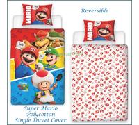 Super Mario Movie Single Duvet Cover Set Reversible Children's Bedding NEW