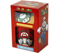 Super Mario Mug Coaster Keychain Gift Set Mario Fan Gift Official