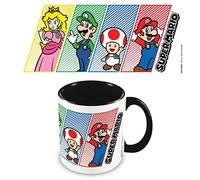 Super Mario Mug in Presentation Gift Box (Mario, Luigi, Peach & Toad Design) 11oz Ceramic Coloured Inner Coffee Mug and Gaming Mugs - Official Nintendo Merchandise
