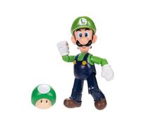 Super Mario Nintendo 4-Inch Luigi Poseable Figure with Green Mushroom Accessory. Ages 3+ (Officially licensed)